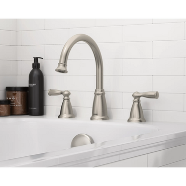 Moen 86924SRN Banbury Spot Resist Brushed Nickel Two-Handle High Arc Roman Tub Faucet — view 3