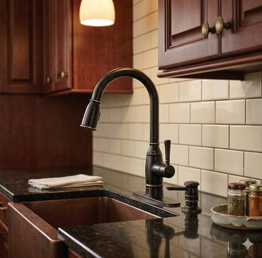 Moen 87791BRB Noell Kitchen Faucet Mediterranean Bronze Pulldown High Arc New