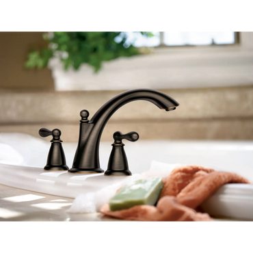 MOEN 86440BRB Caldwell Mediterranean Bronze Two-Handle High Arc Roman Tub Faucet - 2
