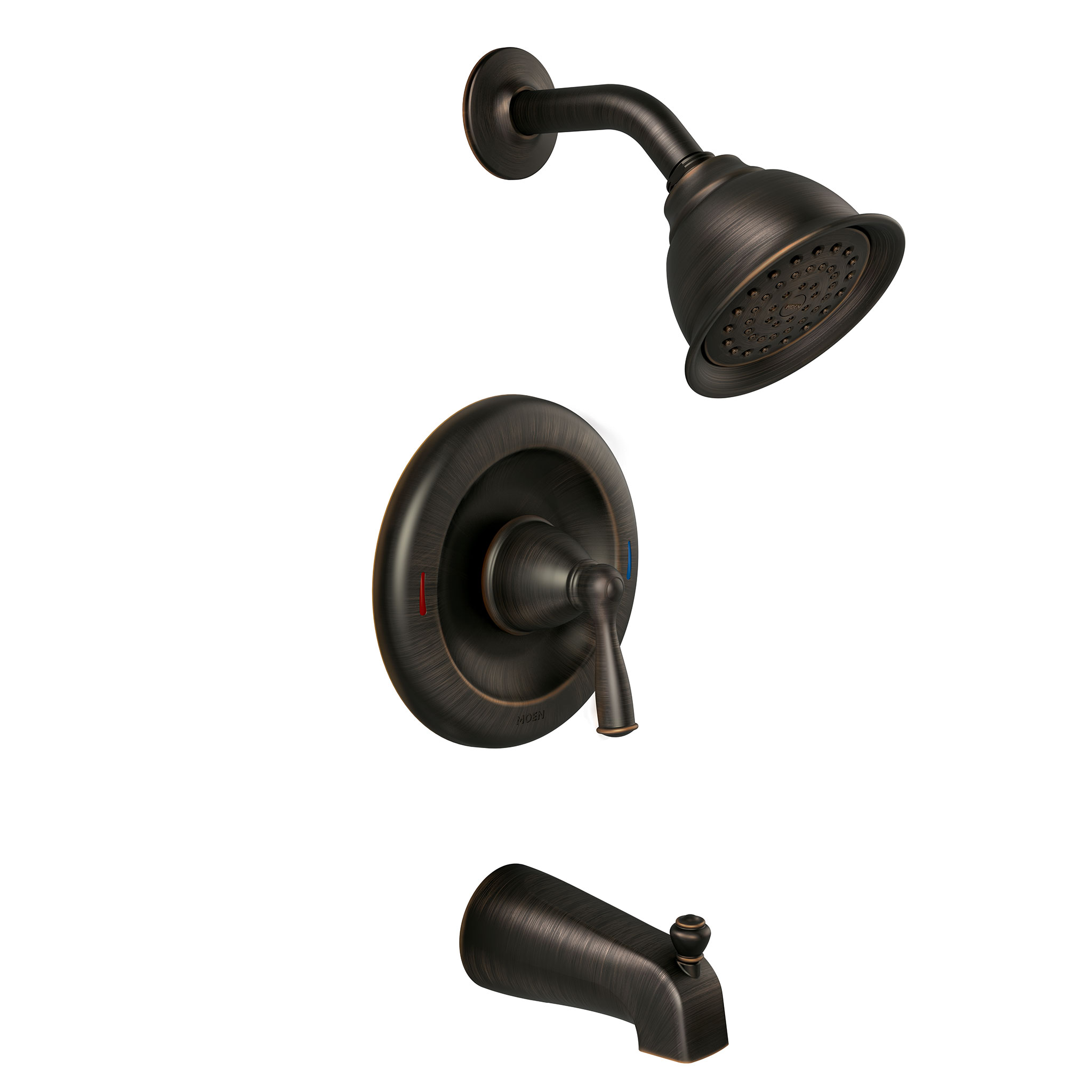 MOEN Banbury Single-Handle 1.75 GPM Tub Shower Faucet Bronze 82910BRB Valve Incl - 1