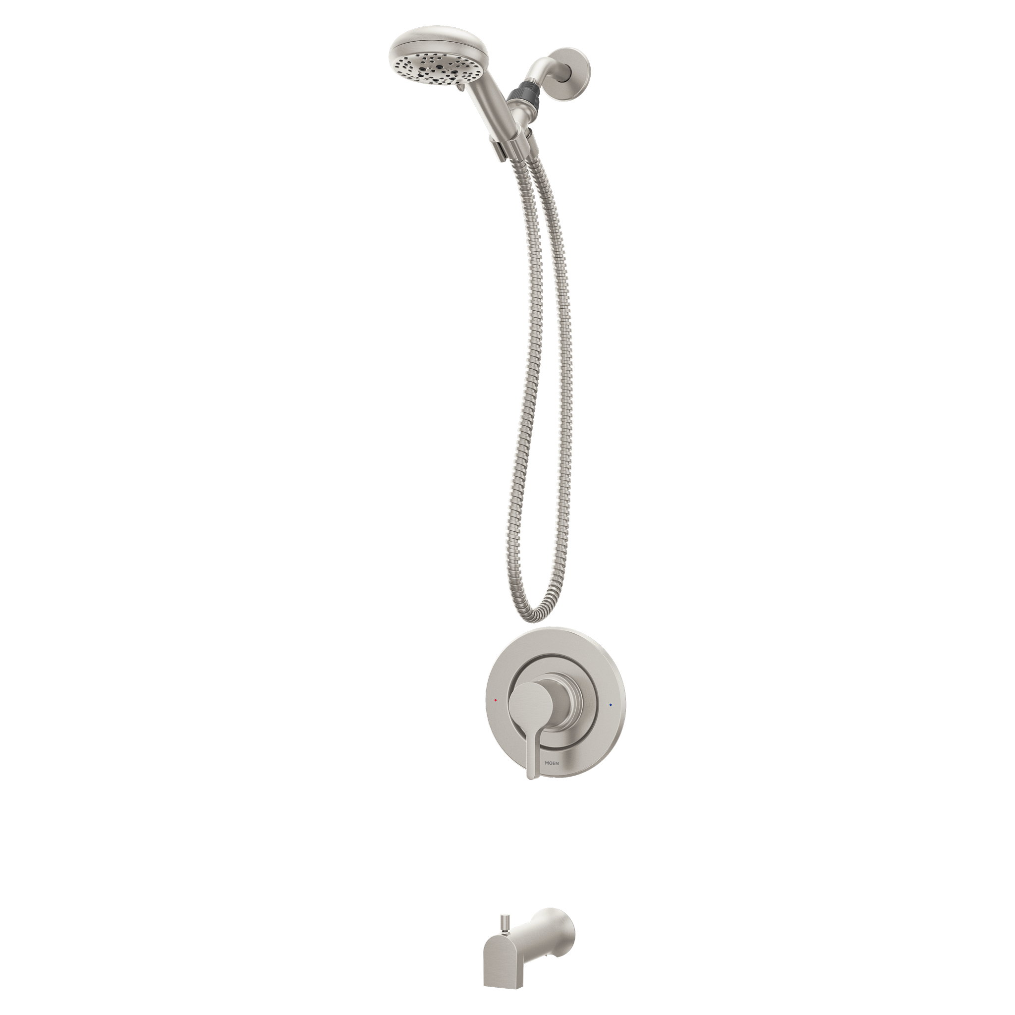 MOEN Beric 82775SRN 5-Spray Shower Tub Faucet and Valve Spot Resist Nickel - 1