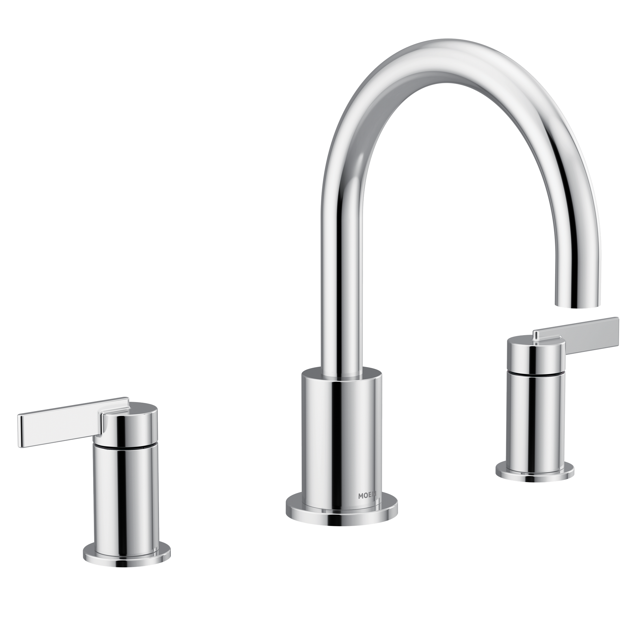 MOEN Cia T6223 Chrome Two-Handle Deck Mounted non diverter Roman Tub Faucet - 1