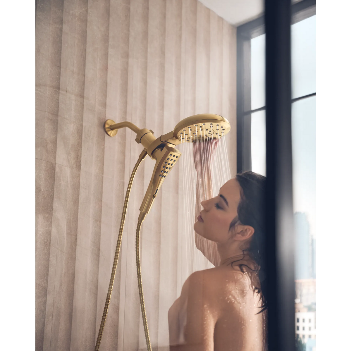 Moen 220C3BG Verso Combination Shower Head Brushed Gold Magnetix Handshower - 11