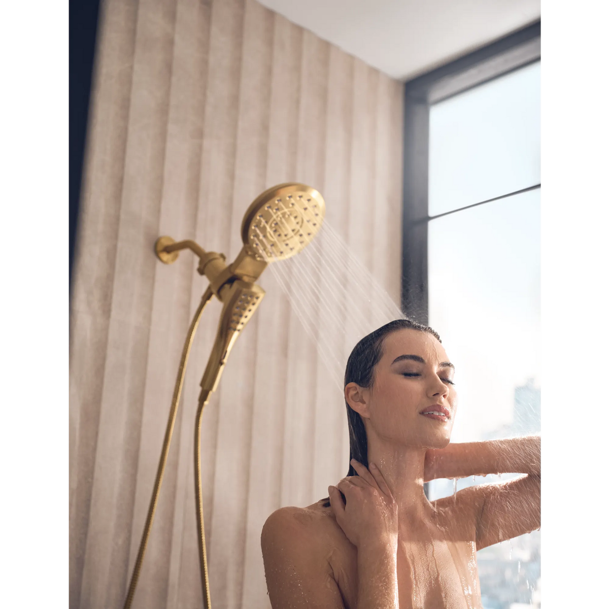 Moen 220C3BG Verso Combination Shower Head Brushed Gold Magnetix Handshower - 12
