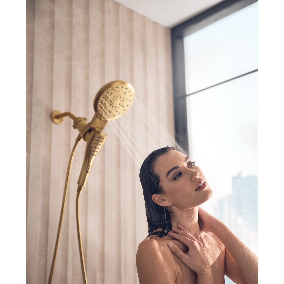 Moen 220C3BG Verso Combination Shower Head Brushed Gold Magnetix Handshower - 13