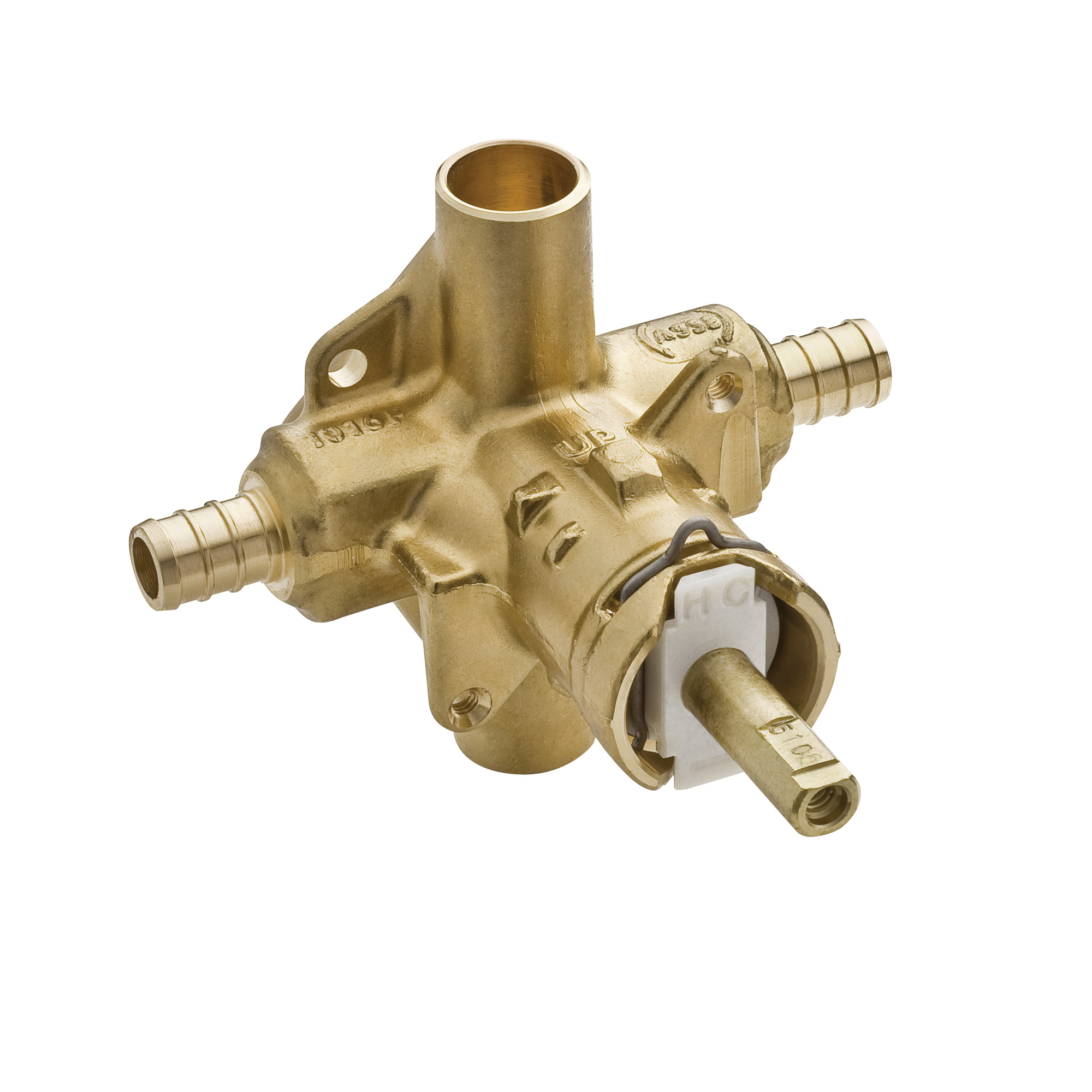 Moen 2580 M-Pact Posi-Temp Rough-in Shower Valve 1/2 Crimp Ring PEX 4-Port - 1