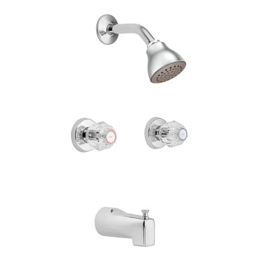 Moen 2982EP Chateau Chrome Tub Shower Faucet Set Knob Handle WaterSense - 2