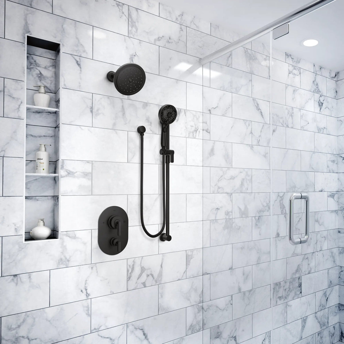 Moen 3670EPBL Handheld Shower Head Slide Bar Matte Black 5-Spray - 4