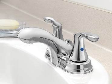 Moen 40225 Cornerstone Chrome Bathroom Faucet Two Handle Low Arc Sink - 2