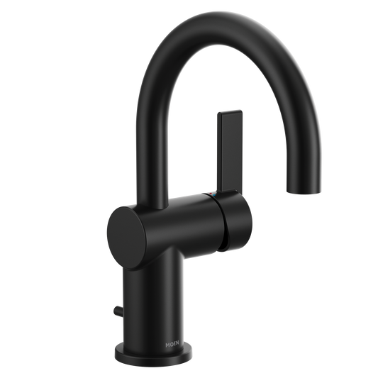 Moen 6221BL Cia Single Handle High Arc Bathroom Faucet Matte Black - 1