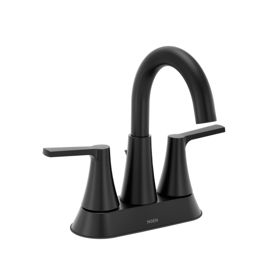 Moen 64432BL Jase Bathroom Faucet Matte Black Centerset High Arc - 1