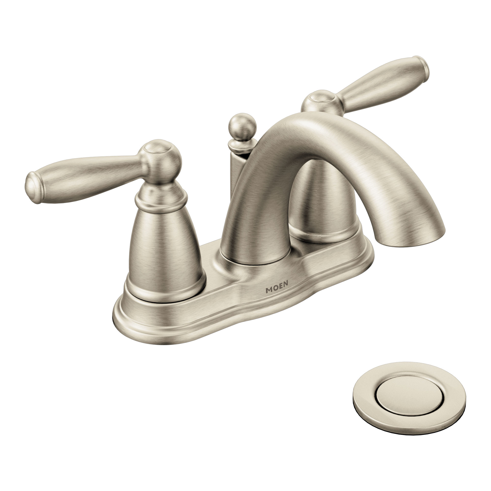 Moen 6610BN Brantford Two-Handle High Arc Bathroom Faucet Brushed Nickel - 1