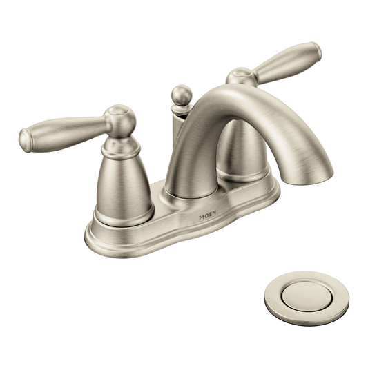 Moen 6610BN Brantford Two-Handle High Arc Bathroom Faucet Brushed Nickel - 1