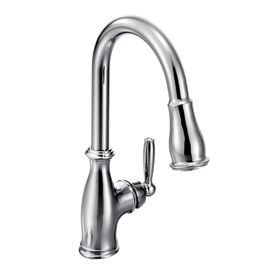 Moen 7185C Brantford Kitchen Faucet Chrome Pulldown High Arc Power Boost - 1