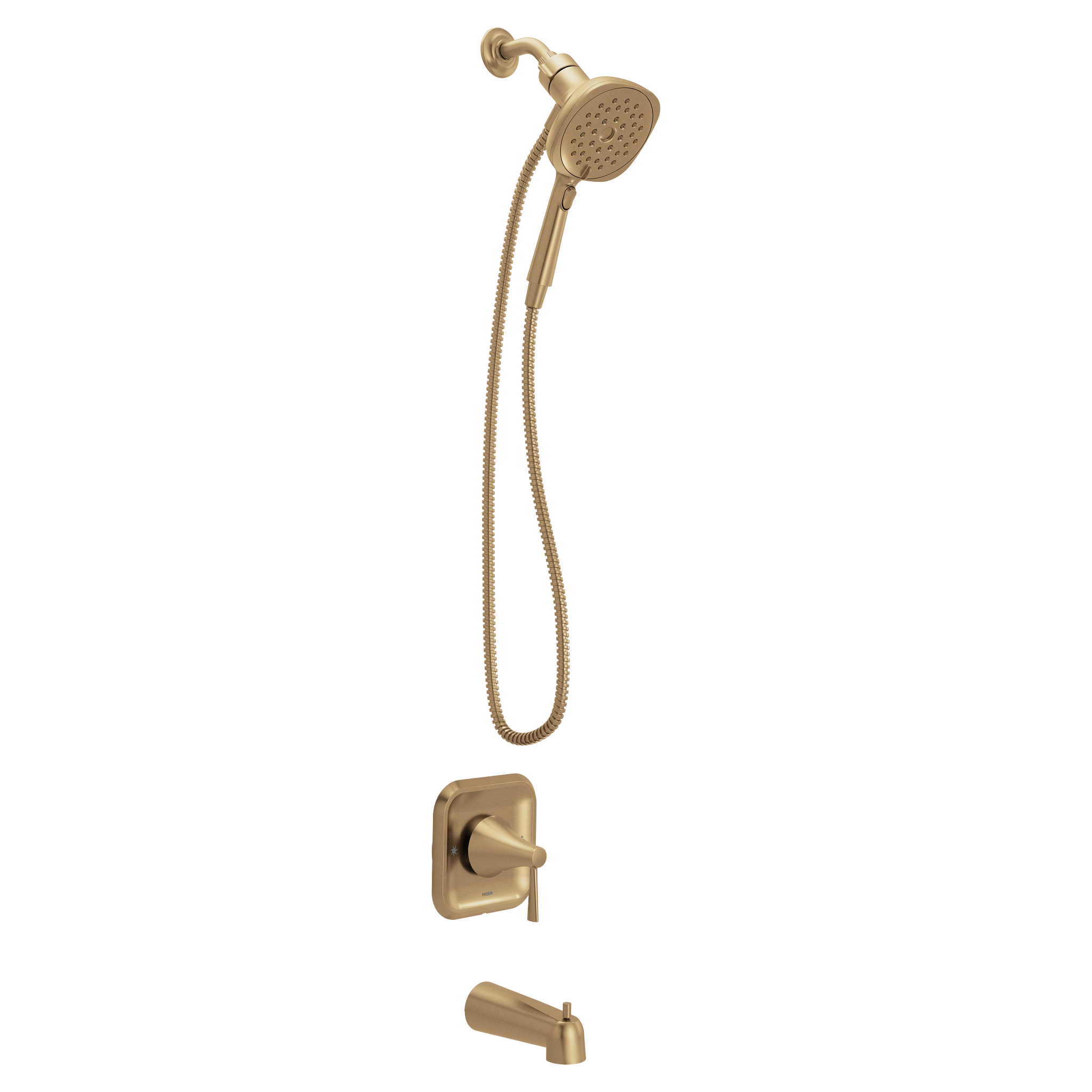Moen 82022BZG Ronan Bronzed Gold Posi-Temp Tub and Shower Faucet Kit - 1