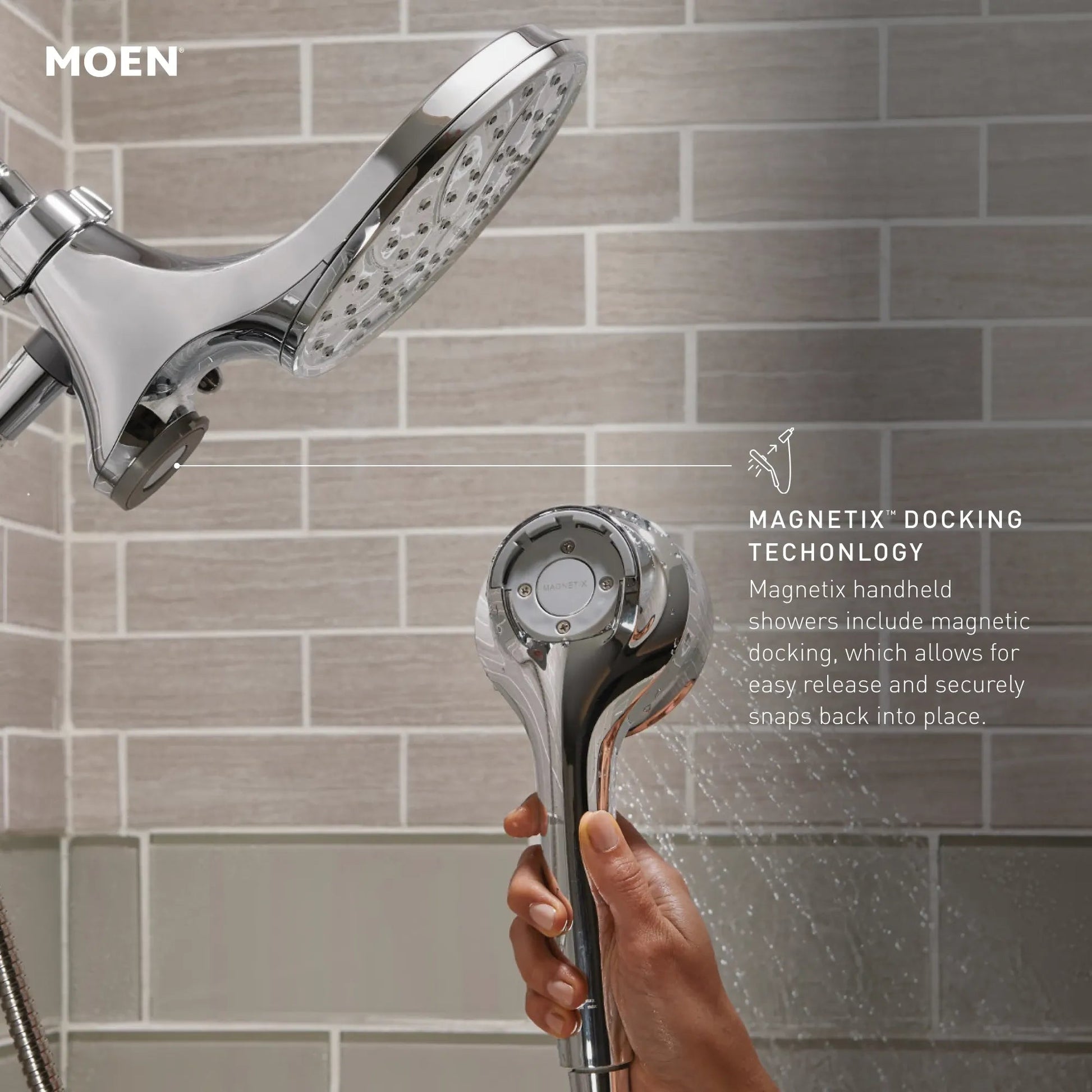 Moen 82304SRN Engage Spot Resist Brushed Nickel Tub Shower - 3