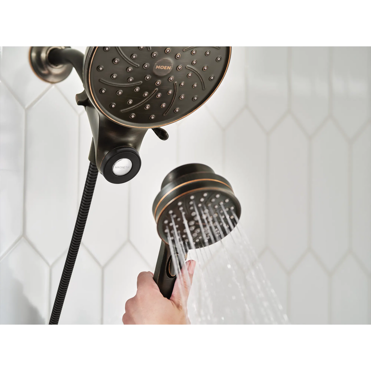 Moen 82610BRB Brecklyn Tub Shower Mediterranean Bronze Magnetix Handheld - 6