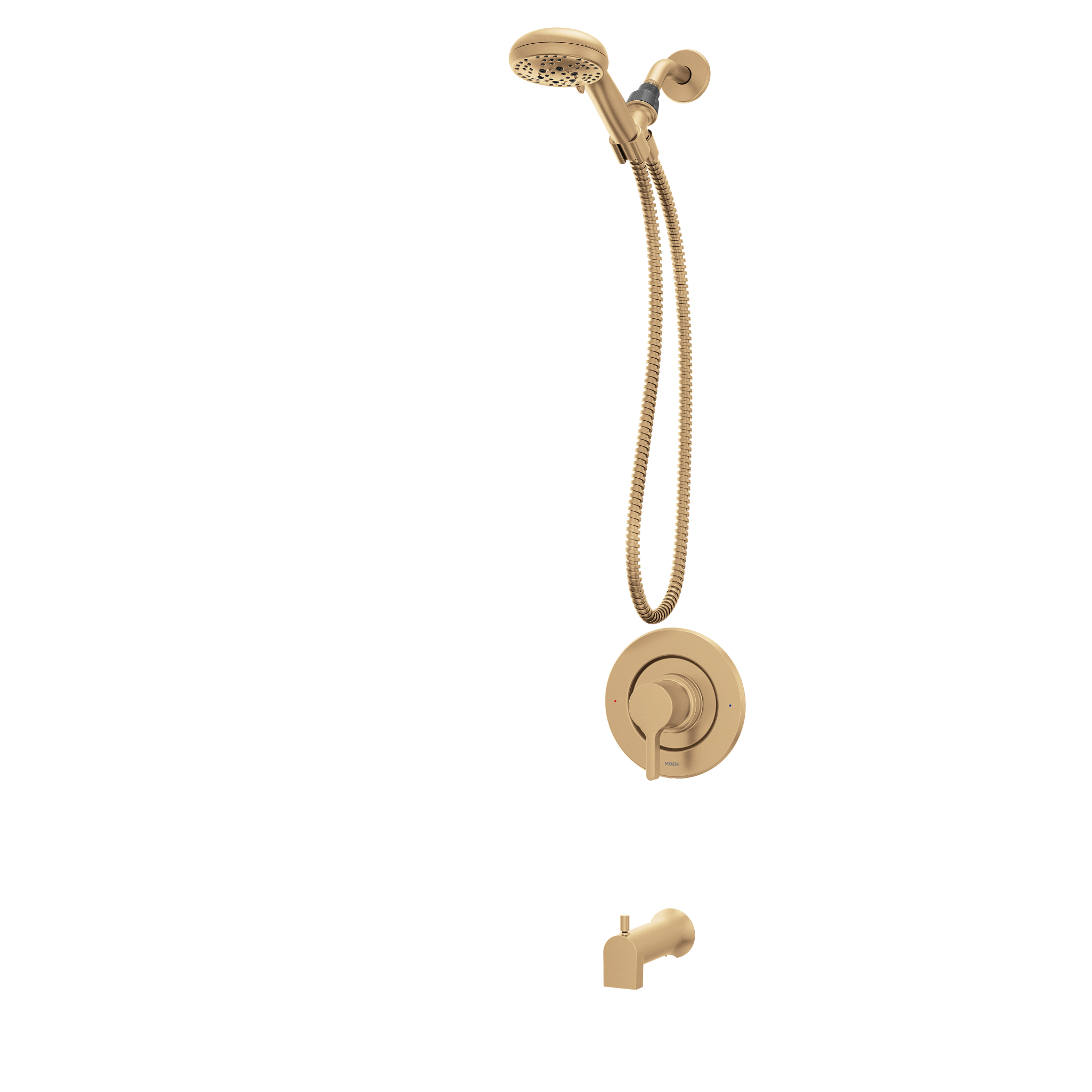 Moen 82775BZG Beric Bronzed Gold Tub Shower Faucet 5-Spray Posi-Temp Trim - 1