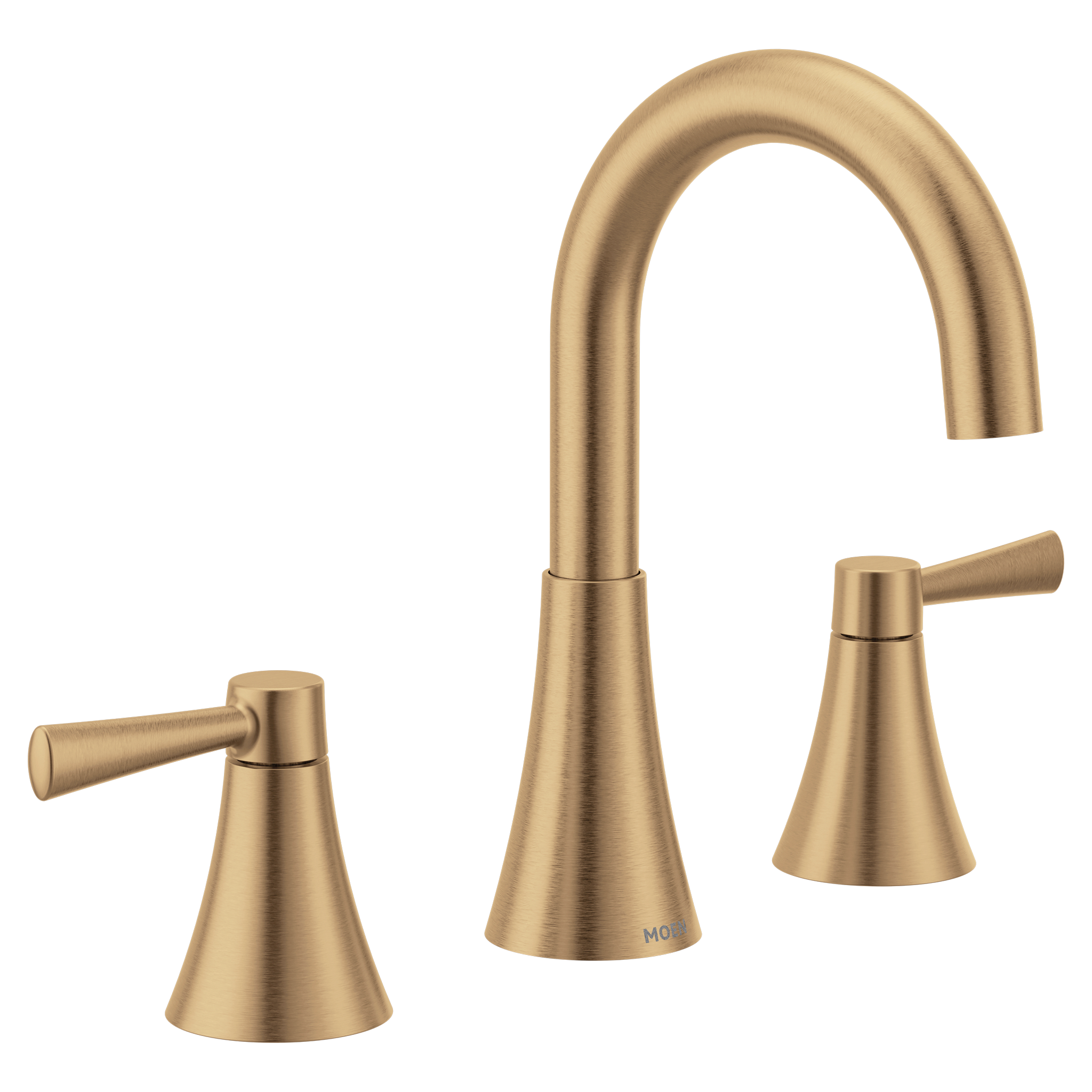 Moen 84023BZG Ronan Bronzed Gold Two-Handle High Arc Widespread Bathroom Faucet - 1