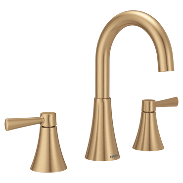 Moen 84023BZG Ronan Bronzed Gold Two-Handle High Arc Widespread Bathroom Faucet - 2