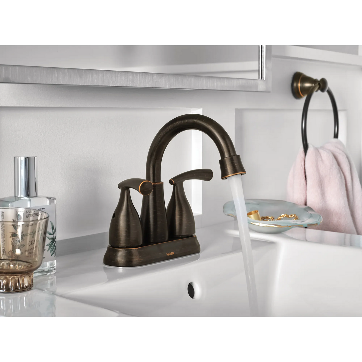 Moen 84128BRB Essie Two-Handle High Arc Bathroom Faucet Mediterranean Bronze - 2