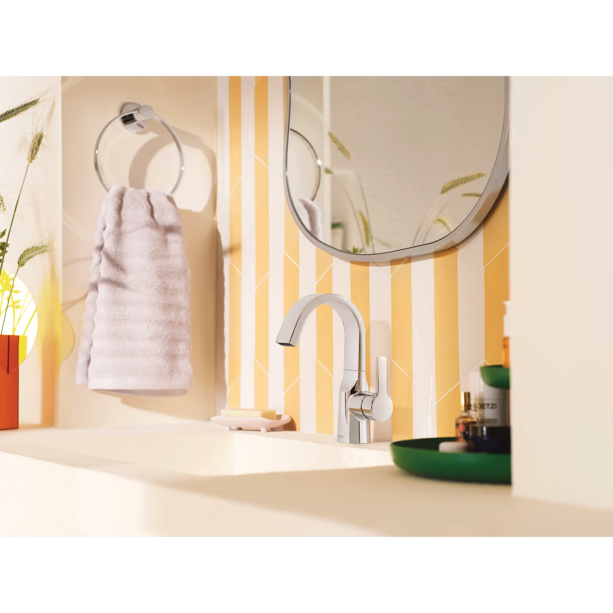 Moen 84156 Avri Single Handle High Arc Bathroom Faucet Chrome - 3