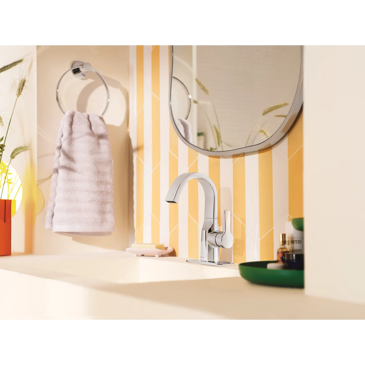Moen 84156 Avri Single Handle High Arc Bathroom Faucet Chrome - 8
