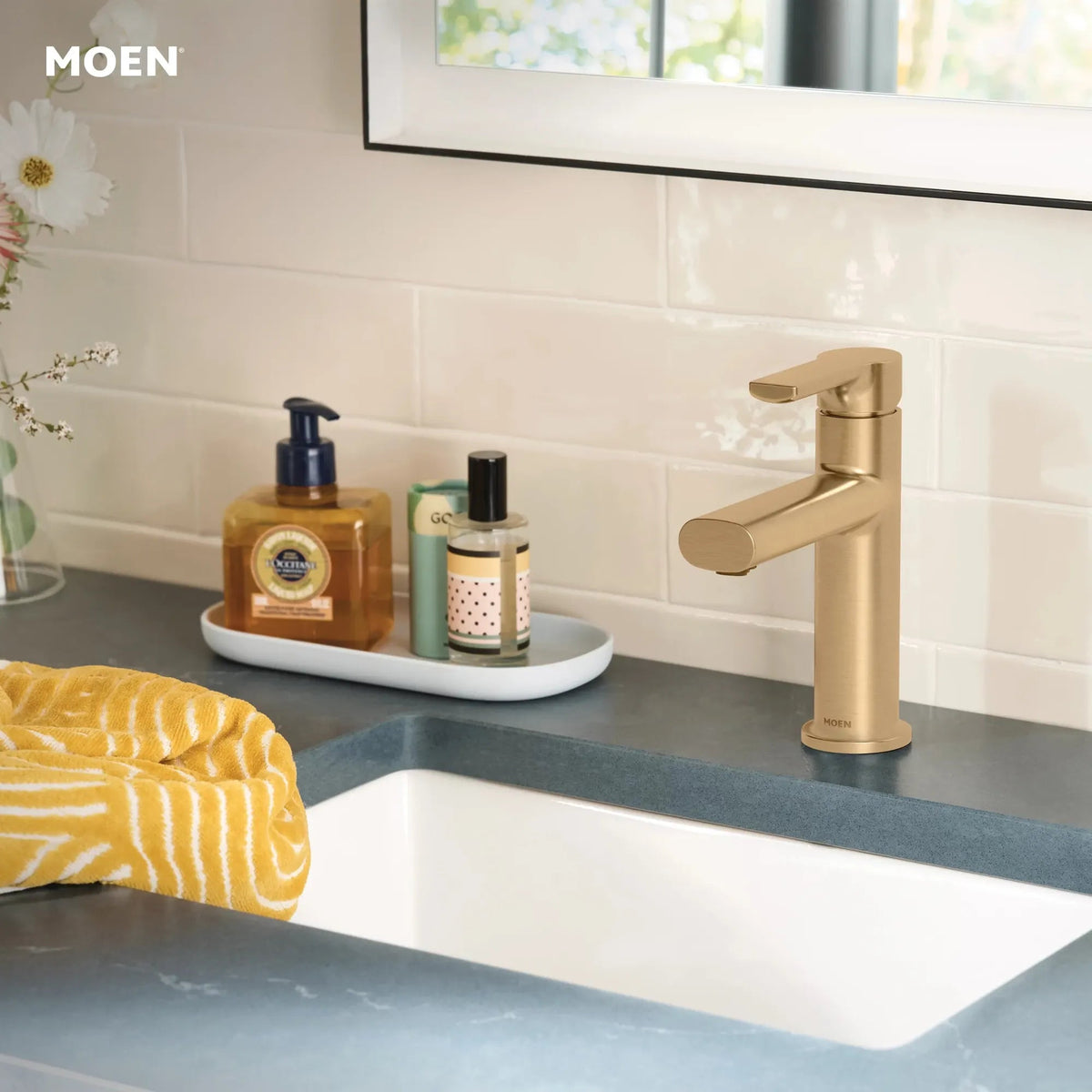 Moen 84794BZG Meena Single Handle Bathroom Faucet Bronzed Gold - 3