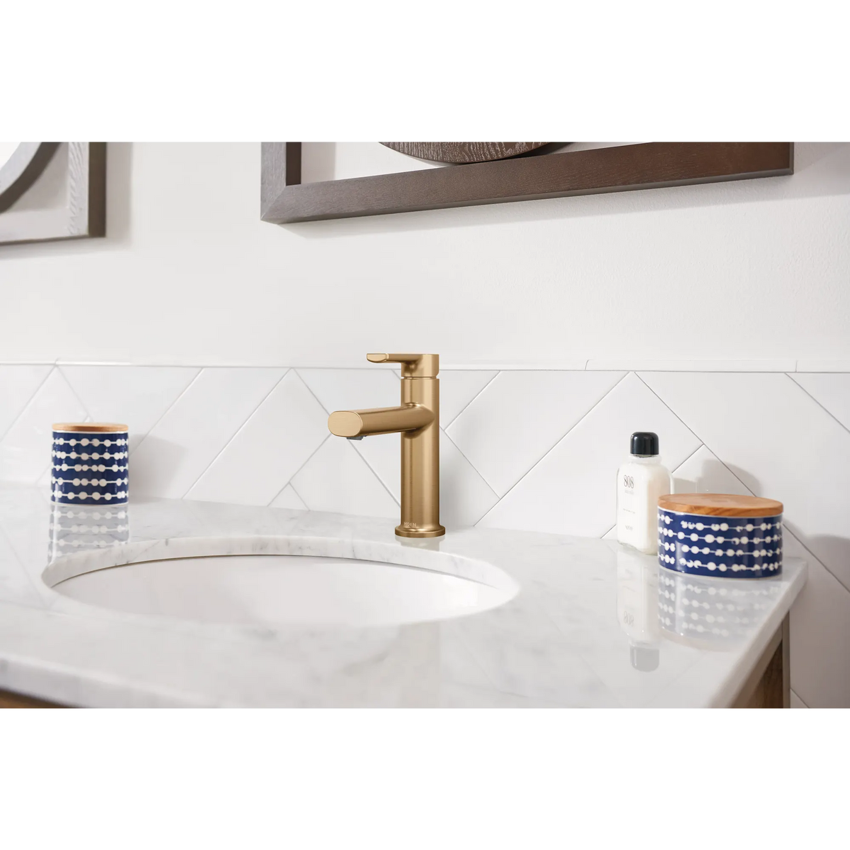 Moen 84794BZG Meena Single Handle Bathroom Faucet Bronzed Gold - 4