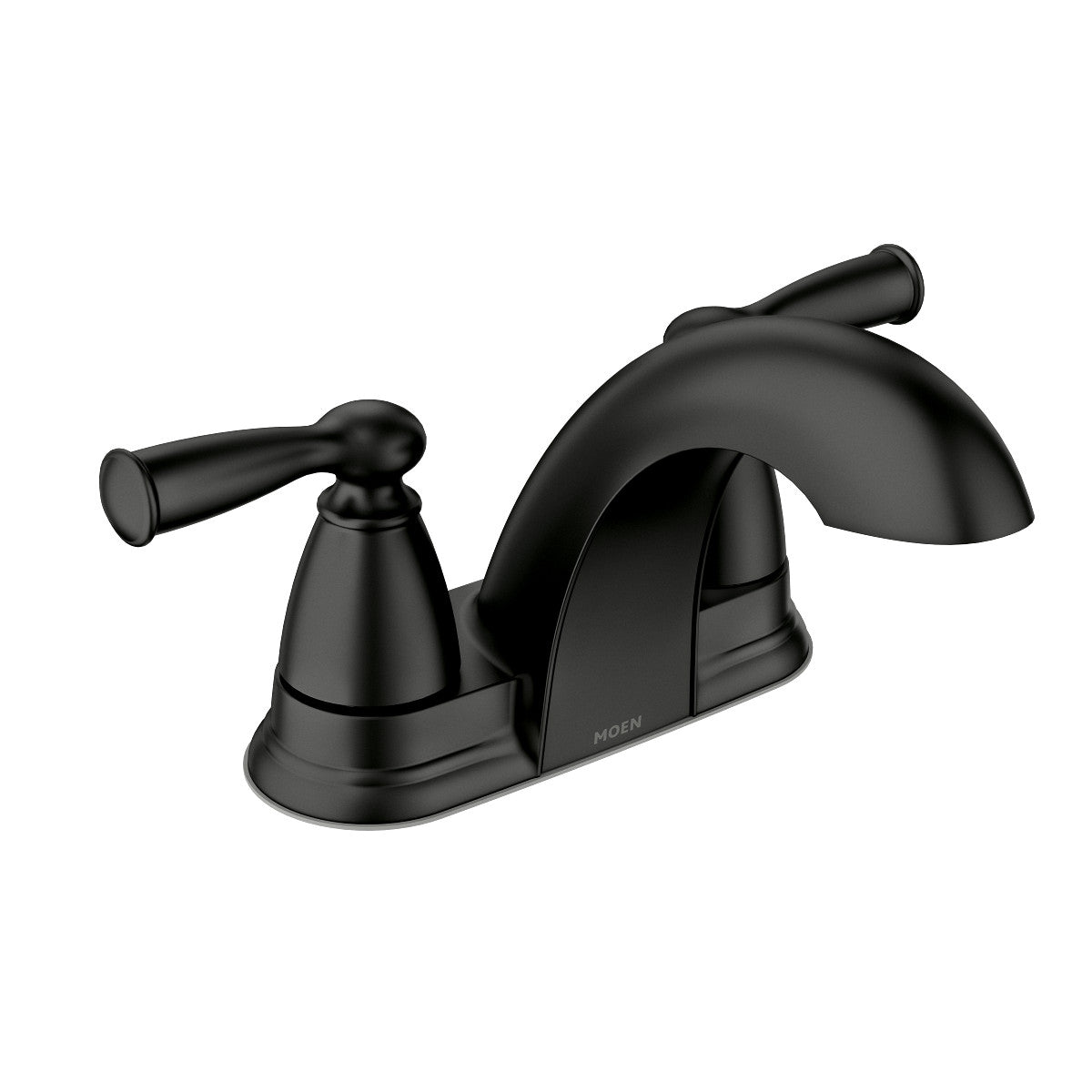 Moen 84942BL Banbury Matte Black Two-Handle Low Arc Centerset Bathroom Faucet - 1