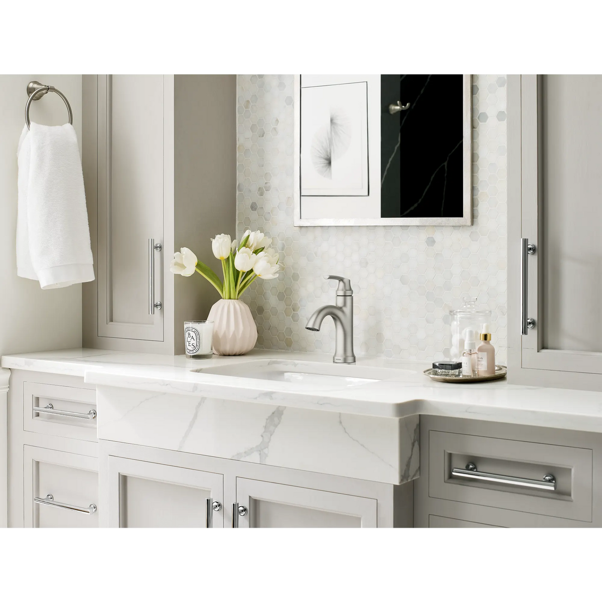 Moen 84980SRN Wellton Single Handle Bathroom Faucet Spot Resist Brushed Nickel - 2