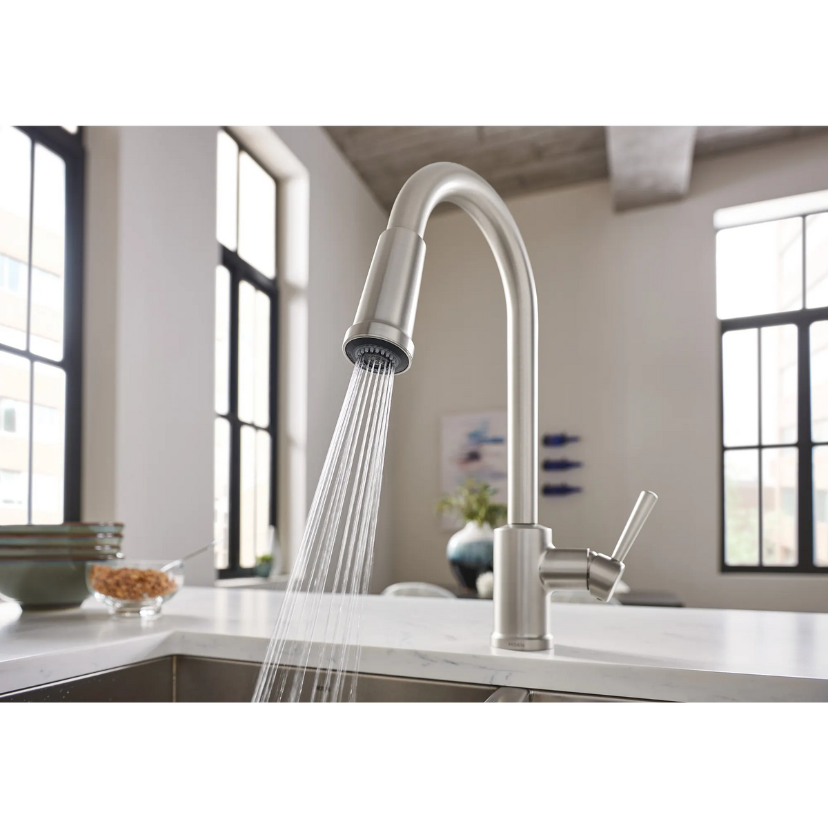 Moen 87090MSRS Indi Kitchen Faucet Spot Resist Stainless Pulldown High Arc - 3