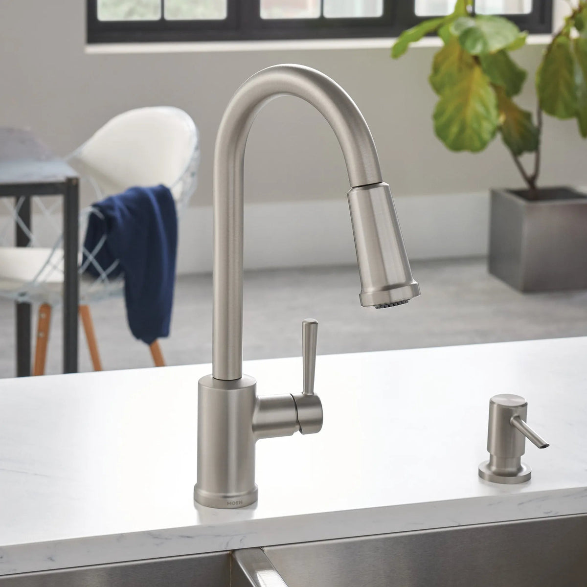 Moen 87090MSRS Indi Kitchen Faucet Spot Resist Stainless Pulldown High Arc - 5