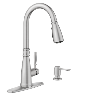 Moen 87162SRS Boman Kitchen Faucet Spot Resist Stainless Pulldown High Arc - 1