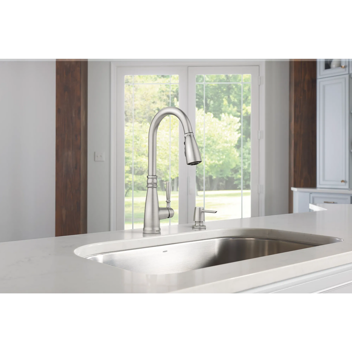 Moen 87162SRS Boman Kitchen Faucet Spot Resist Stainless Pulldown High Arc - 3