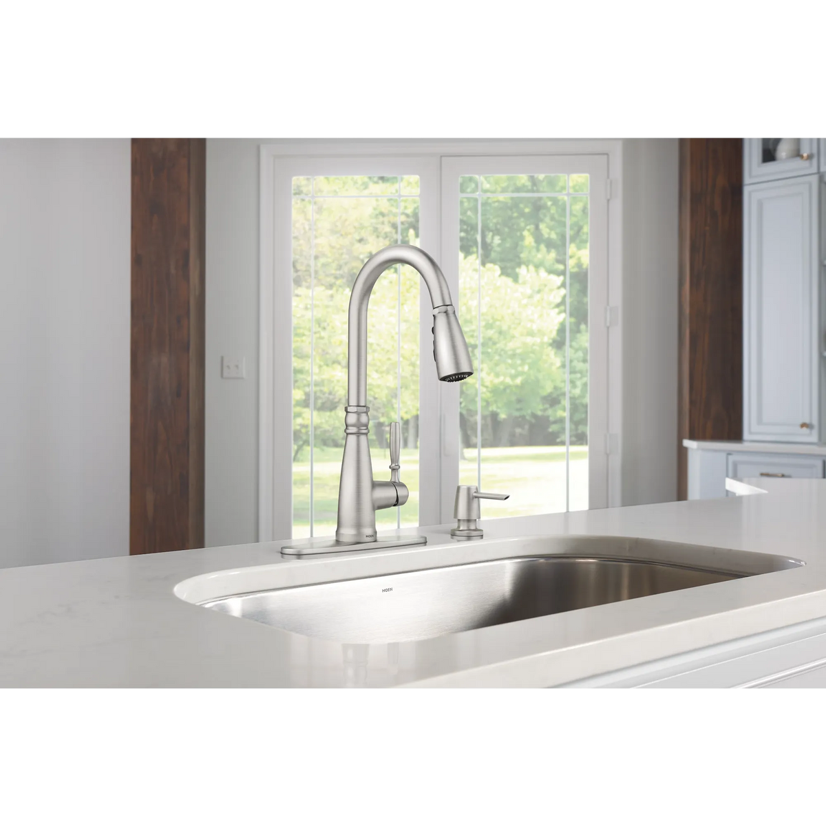 Moen 87162SRS Boman Kitchen Faucet Spot Resist Stainless Pulldown High Arc - 6