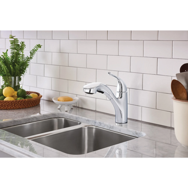 Moen 87557 Brecklyn Chrome Pullout Kitchen Faucet One Handle Low Arc - 2