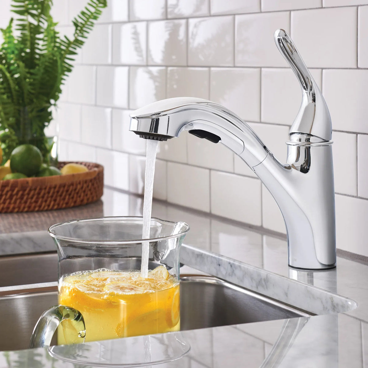 Moen 87557 Brecklyn Chrome Pullout Kitchen Faucet One Handle Low Arc - 6