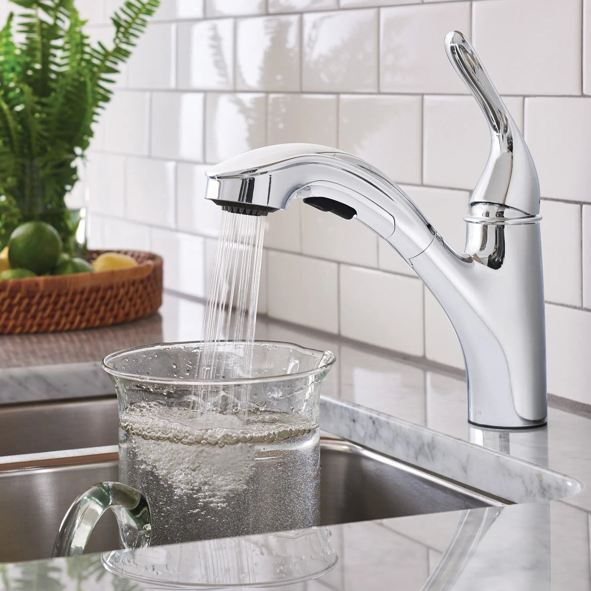 Moen 87557 Brecklyn Chrome Pullout Kitchen Faucet One Handle Low Arc - 7