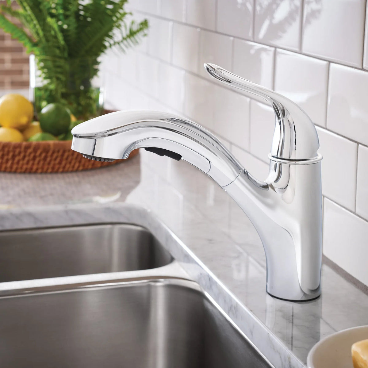 Moen 87557 Brecklyn Chrome Pullout Kitchen Faucet One Handle Low Arc - 8