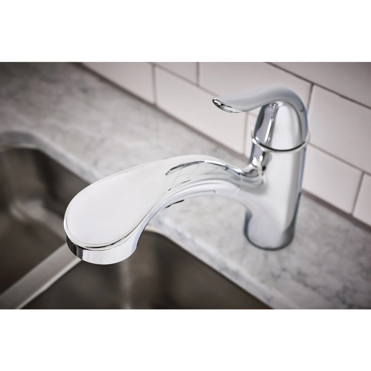 Moen 87557 Brecklyn Chrome Pullout Kitchen Faucet One Handle Low Arc - 9