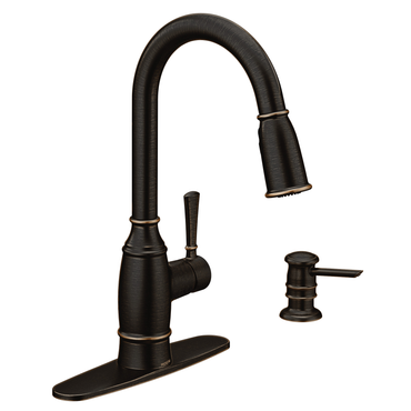 Moen 87791BRB Noell Kitchen Faucet Mediterranean Bronze Pulldown High Arc - 1