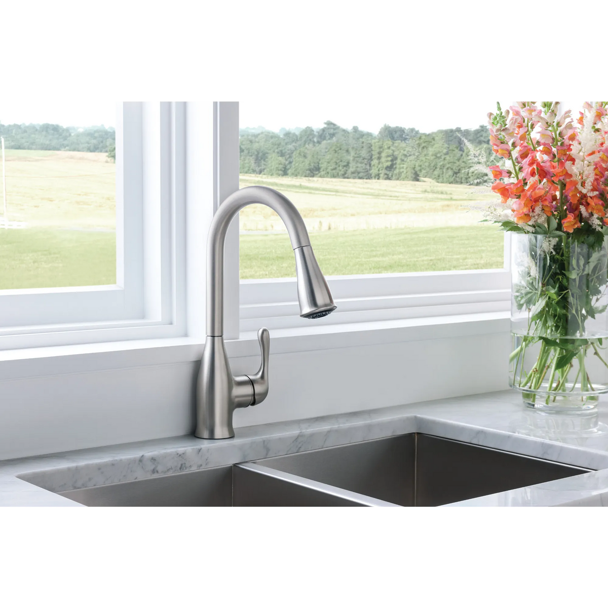 Moen 87966SRS Kaden Kitchen Faucet Spot Resist Stainless Pulldown High Arc - 8
