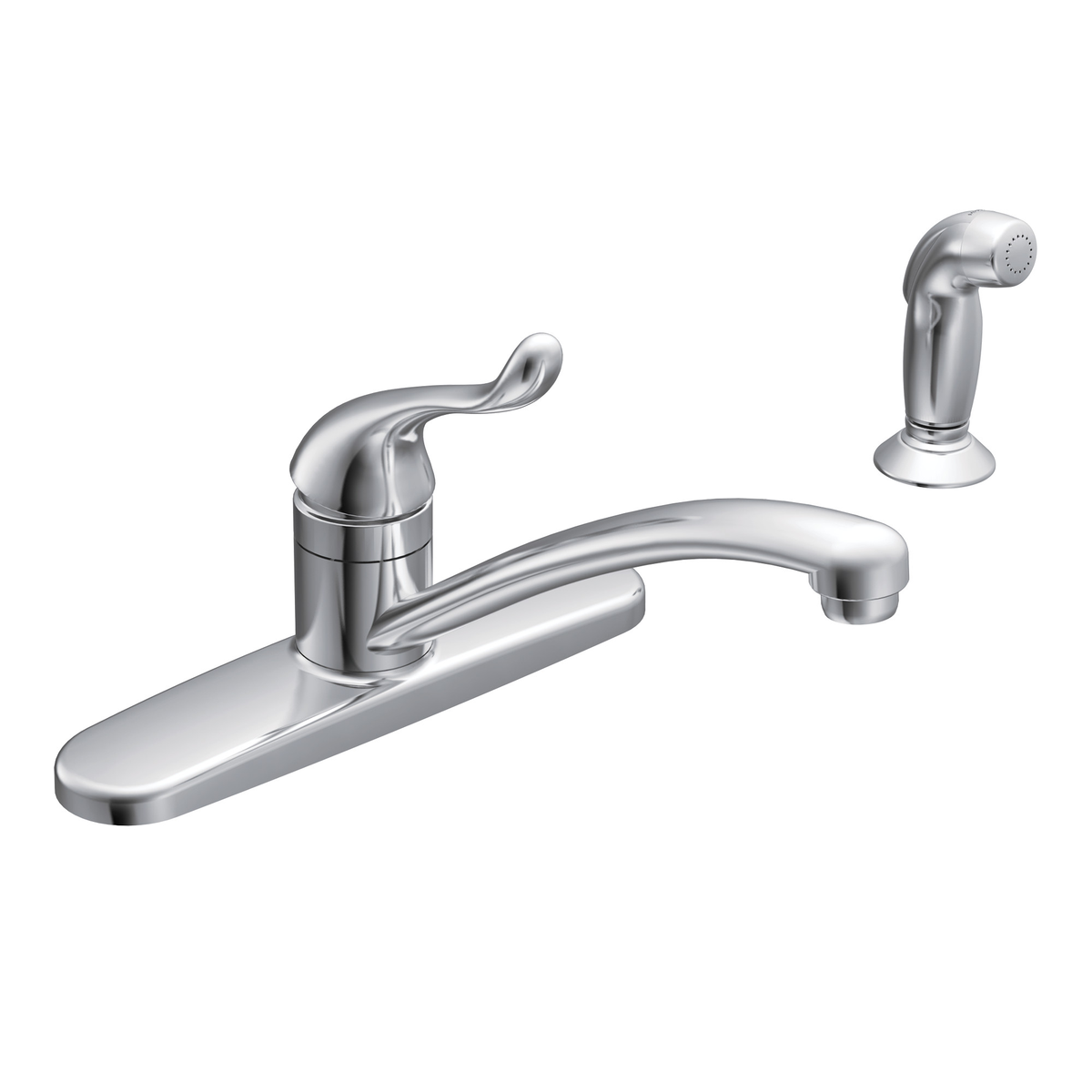 Moen CA87530 Adler Chrome One Handle Kitchen Faucet Side Spray Low Arc - 1