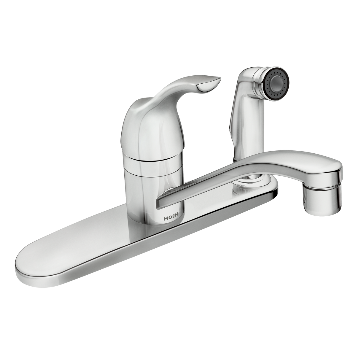 Moen CA87554C Adler Chrome One Handle Kitchen Faucet Side Spray Low Arc - 1