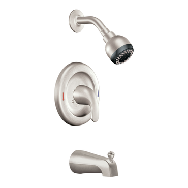 Moen L82694SRN Adler Spot Resist Brushed Nickel Posi-Temp Tub and Shower Faucet - 2