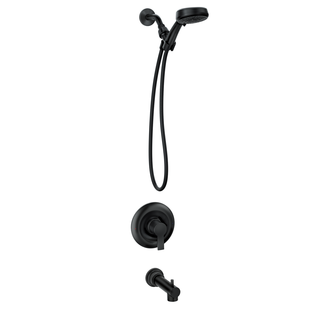 Moen Meena 82618BL Matte Black Posi-Temp Tub Shower Faucet Handheld Spray - 1