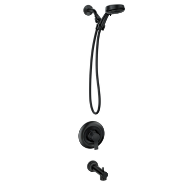 Moen Meena 82618BL Matte Black Posi-Temp Tub Shower Faucet Handheld Spray - 2