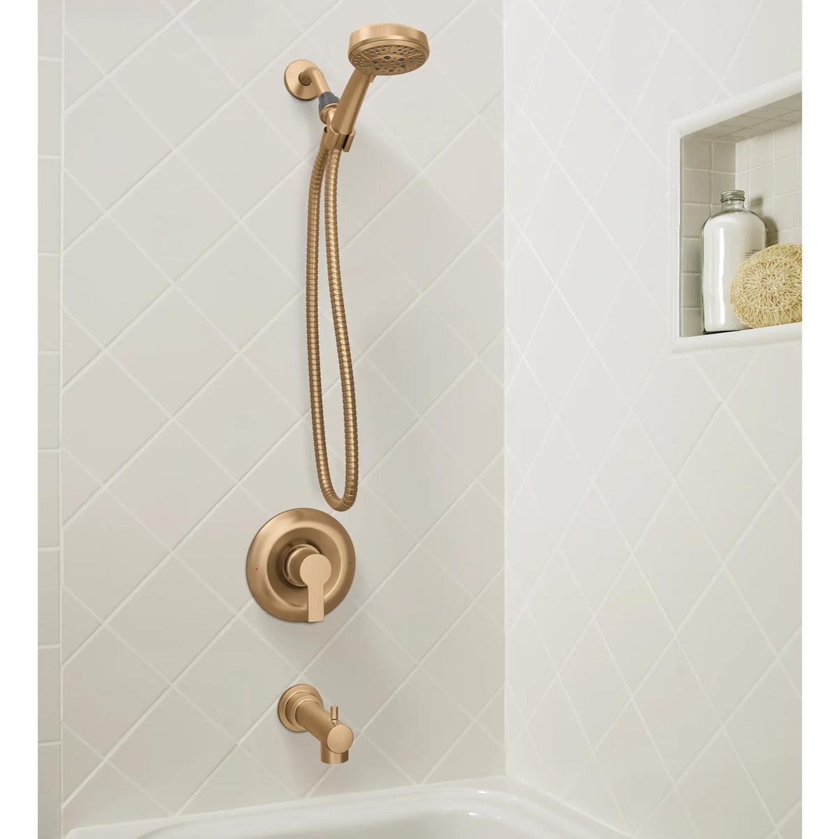 Moen Meena 82618BZG Bronzed Gold Posi-Temp Tub Shower Faucet - 5
