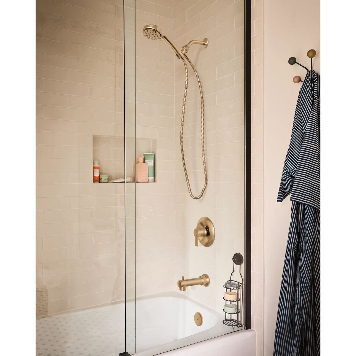 Moen Meena 82618BZG Bronzed Gold Posi-Temp Tub Shower Faucet - 7